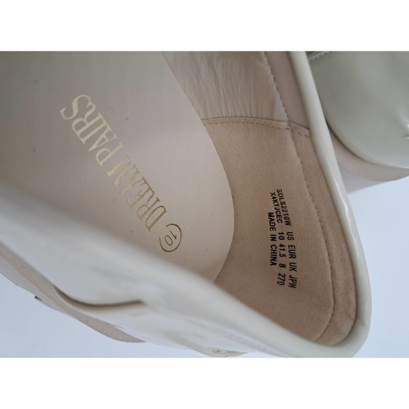 NWOB Dream Pairs Cream Golden Chain Chunky Loafers 10 - Picture 7 of 9